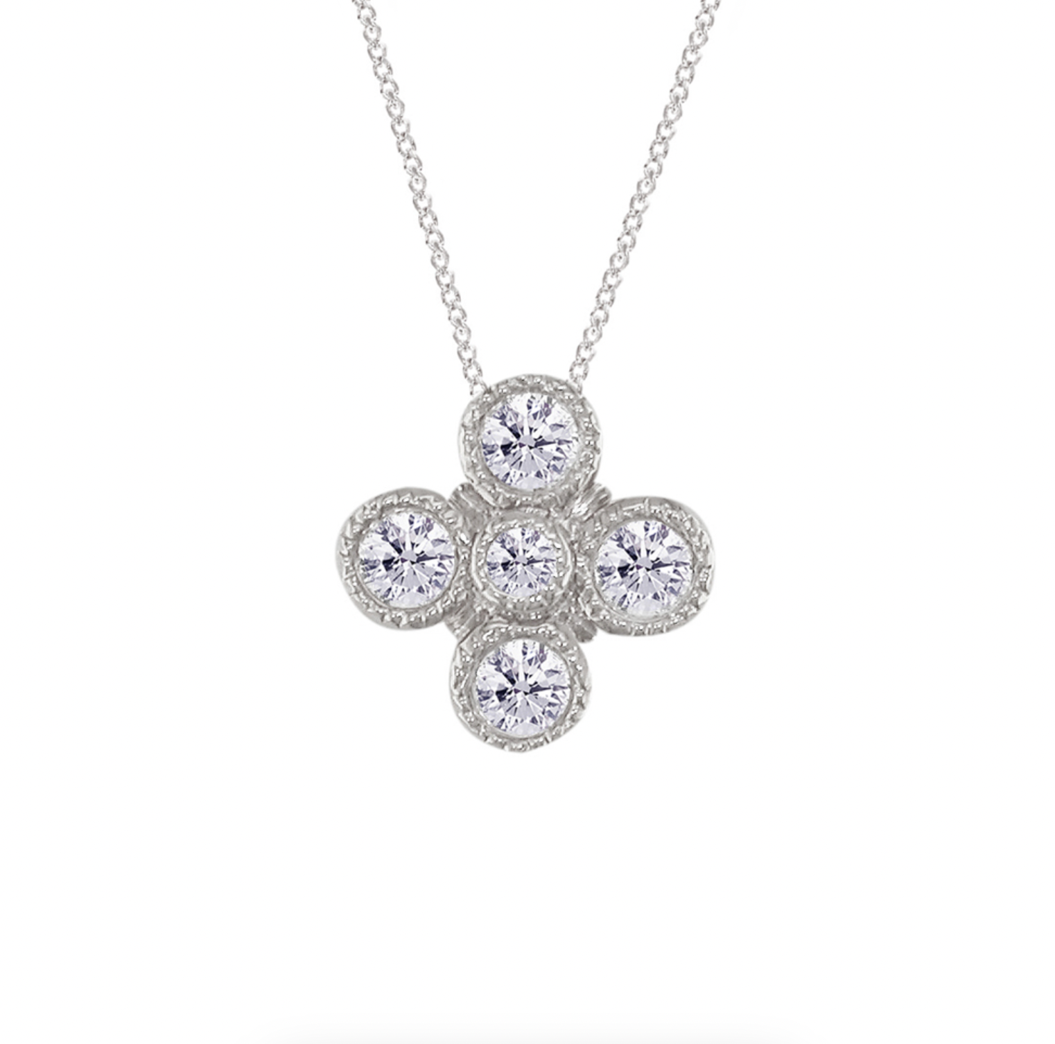Diamond Cluster Pendant Necklace