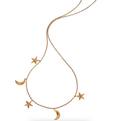 3D Star and Moon Pendant Necklace