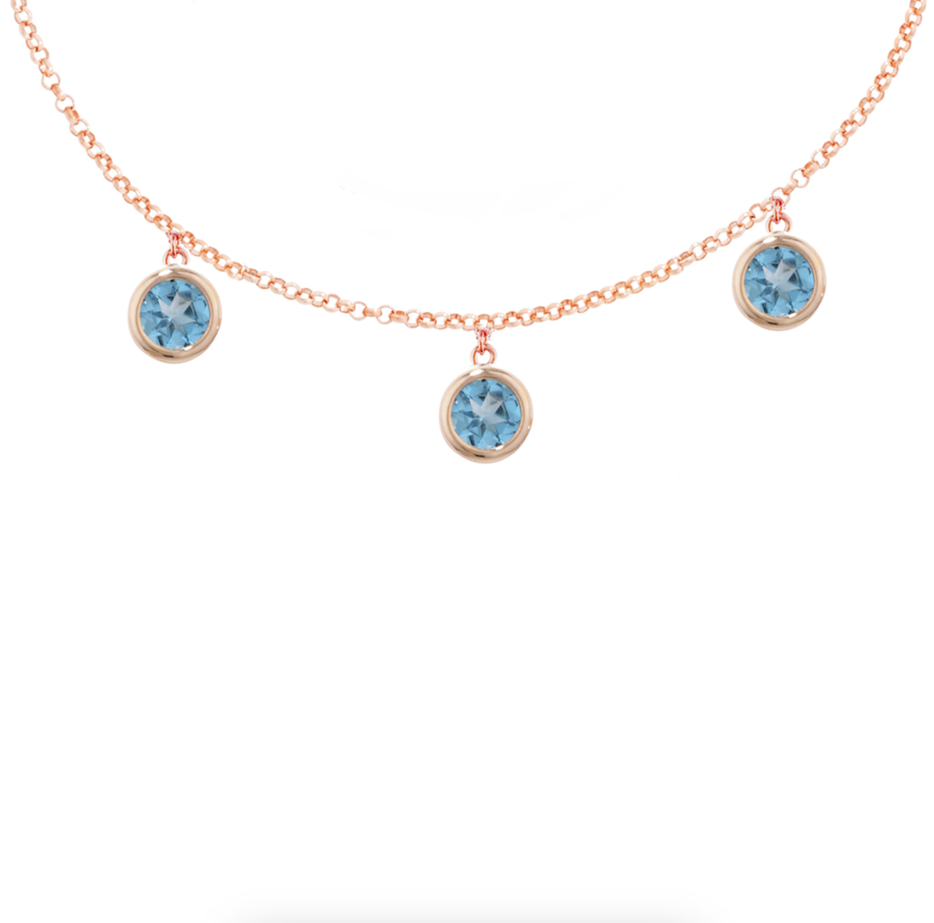 Blue Topaz Dew Drop Necklace