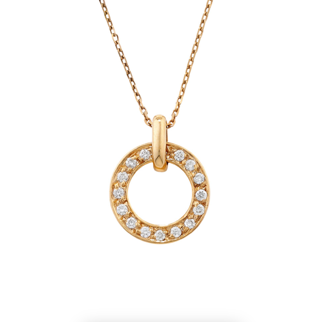 Diamond Circle Meridian Pendant Necklace