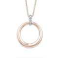 Diamond Link Circle Pendant Necklace