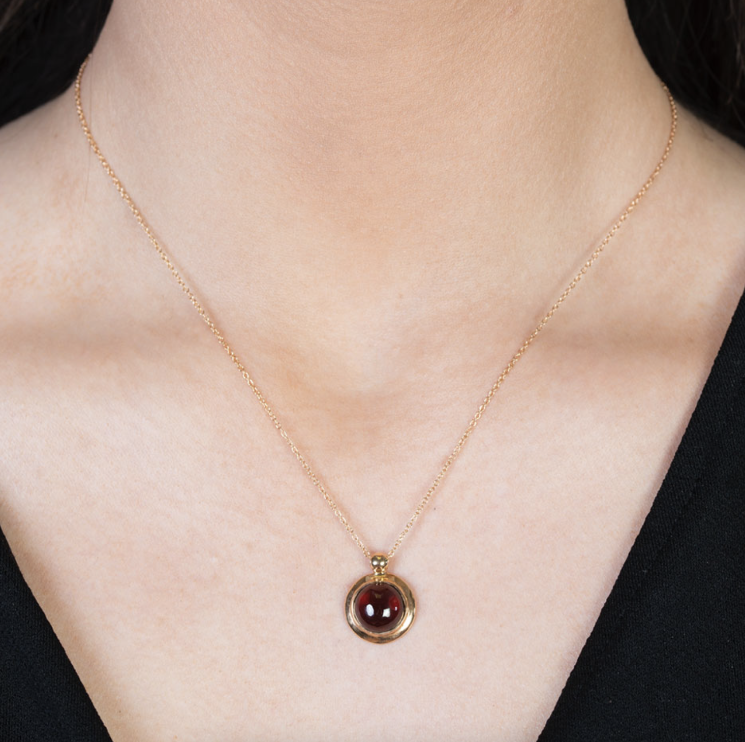 Garnet Bubble Pendant Necklace
